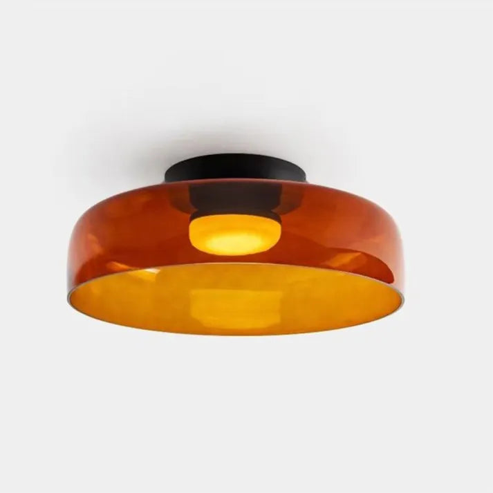 Modern Flush Mount Murano Glass Ceiling Light – Hand-Blown Dome Fixture
