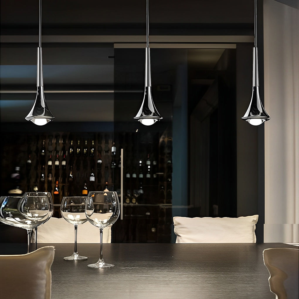 Nordic Water Drop LED Pendant Light – Minimalist Metal Ceiling Lamp for Living Room, Dining, or Stairwell