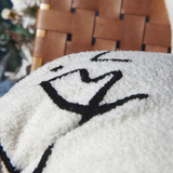 Minimalist Abstract Face Pillow Cover – Modern Embroidered Line Art Cushion