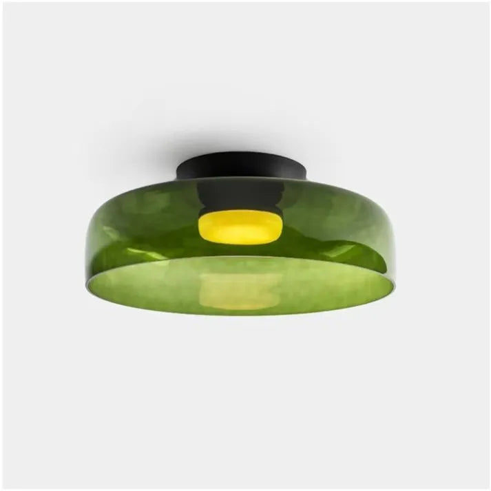 Modern Flush Mount Murano Glass Ceiling Light – Hand-Blown Dome Fixture