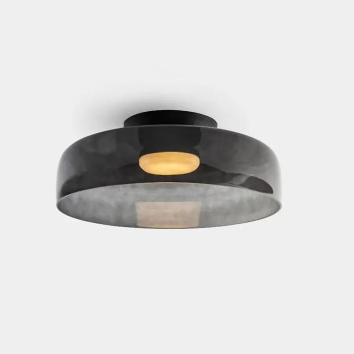 Modern Flush Mount Murano Glass Ceiling Light – Hand-Blown Dome Fixture