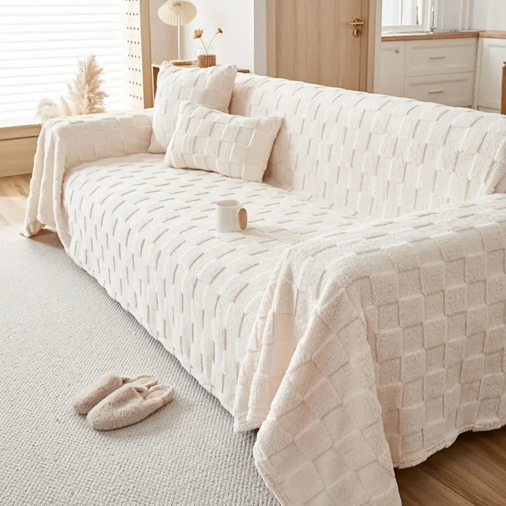 Ultra-Soft Textured Sofa Throw Blanket – Plush Decorative Couch Cover for Living Room