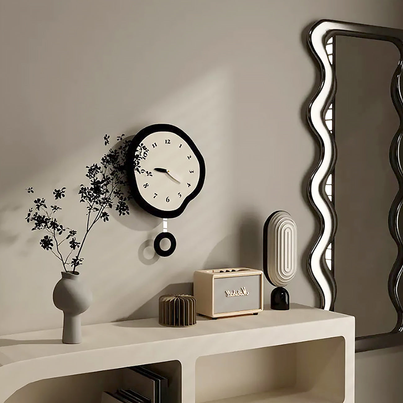 Modern Abstract Wall Clock – Silent Non-Ticking Artistic Timepiece