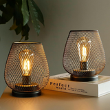 Matte Black Battery-Powered LED Lantern – Wireless Table & Patio Accent Light