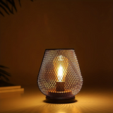 Matte Black Battery-Powered LED Lantern – Wireless Table & Patio Accent Light