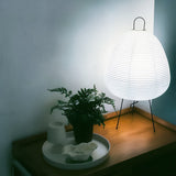 Handcrafted Japanese Rice Paper Table Lamp with Bamboo Frame – Soft Ambient LED Lighting