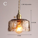 Handblown Glass Pendant Light – Vintage-Style Ceiling Fixture in 4 Artistic Shapes