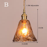 Handblown Glass Pendant Light – Vintage-Style Ceiling Fixture in 4 Artistic Shapes