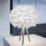 Cordless Dimmable Feather Table Lamp – Elegant LED Accent Light