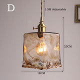Handblown Glass Pendant Light – Vintage-Style Ceiling Fixture in 4 Artistic Shapes