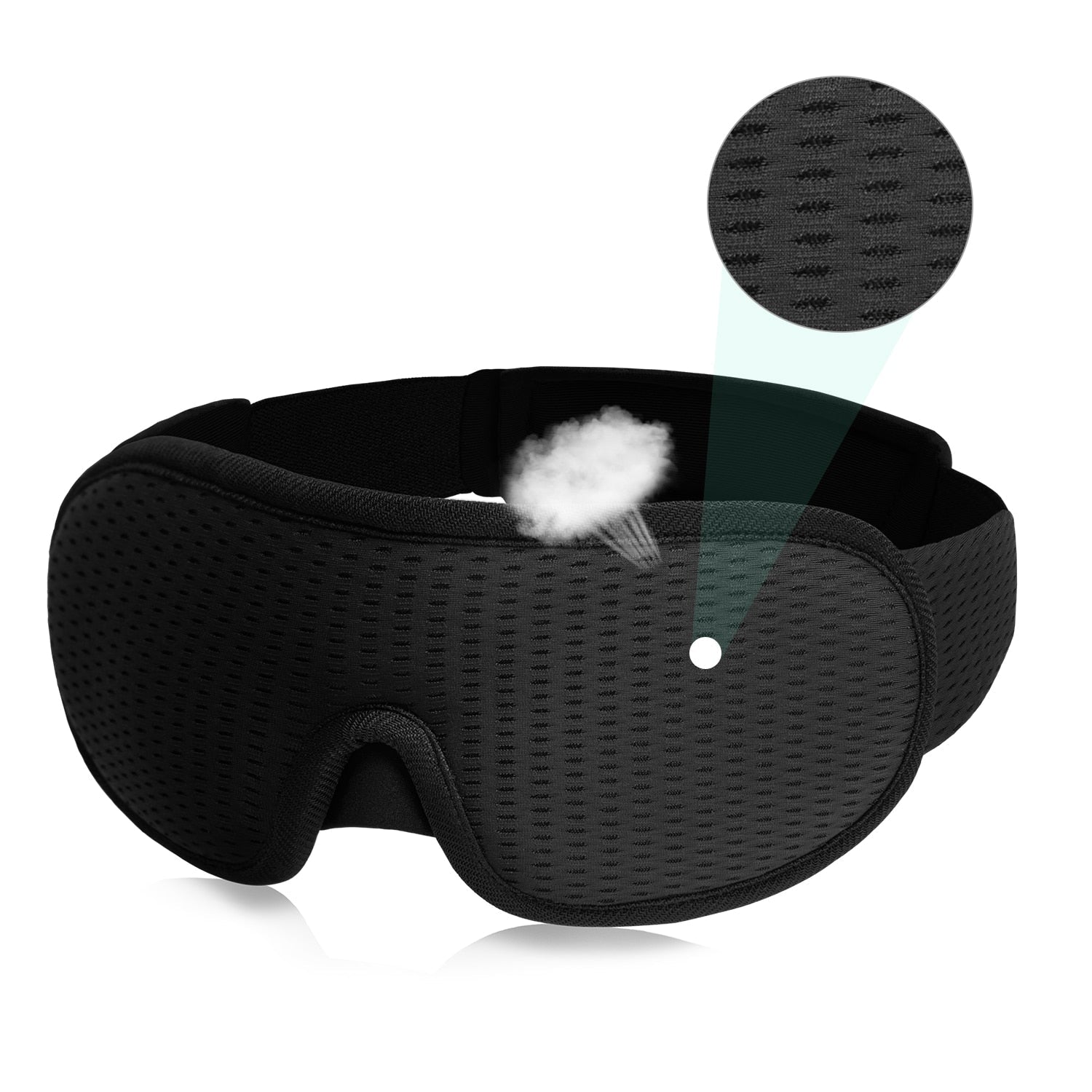 Contoured 3D Sleep Eye Mask – Light-Blocking Breathable Eye Cover for Travel & Home