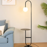 Scandinavian Cordless LED Floor Lamp with Built-in Side Table | Minimalist Scandinavian Design