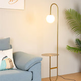 Scandinavian Cordless LED Floor Lamp with Built-in Side Table | Minimalist Scandinavian Design
