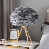 Cordless Dimmable Feather Table Lamp – Elegant LED Accent Light