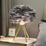Cordless Dimmable Feather Table Lamp – Elegant LED Accent Light