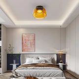Modern Flush Mount Murano Glass Ceiling Light – Hand-Blown Dome Fixture