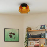 Modern Flush Mount Murano Glass Ceiling Light – Hand-Blown Dome Fixture