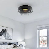 Modern Flush Mount Murano Glass Ceiling Light – Hand-Blown Dome Fixture