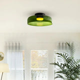 Modern Flush Mount Murano Glass Ceiling Light – Hand-Blown Dome Fixture