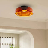 Modern Flush Mount Murano Glass Ceiling Light – Hand-Blown Dome Fixture