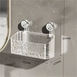 Clear Wall-Mounted Bathroom Storage Shelves – No-Drill Suction Organizer Set