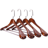 Luxury Solid Wood Suit Hangers – Wide Shoulder & Non-Slip Bar for Jackets and Coats