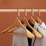 Luxury Solid Wood Suit Hangers – Wide Shoulder & Non-Slip Bar for Jackets and Coats