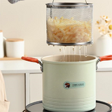 Multi-Function Deep Frying Pot with Removable Basket – Compact Kitchen Cooker