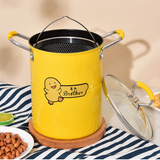 Multi-Function Deep Frying Pot with Removable Basket – Compact Kitchen Cooker
