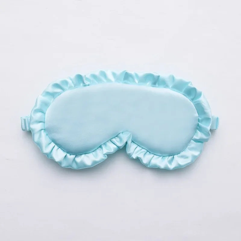 Silk Ruffle Sleep Mask – Lightweight Light-Blocking Eye Mask with Adjustable Strap