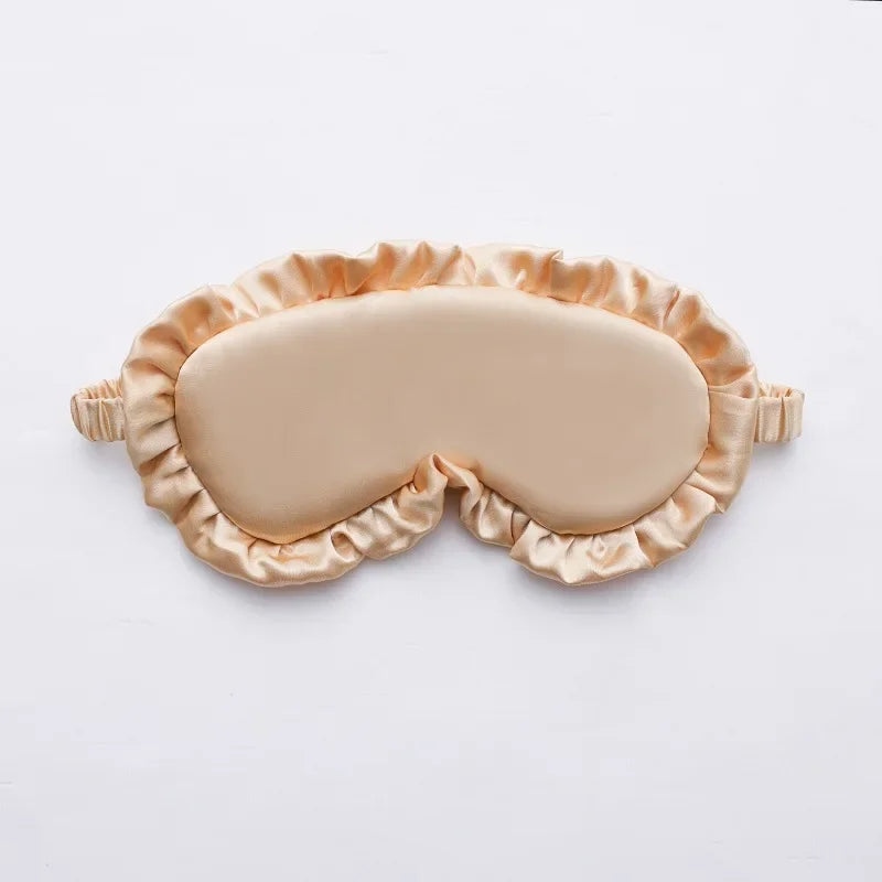 Silk Ruffle Sleep Mask – Lightweight Light-Blocking Eye Mask with Adjustable Strap