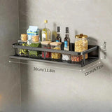 Wall Mounted Kitchen Organizer Rack Set – Multi-Tier Spice & Utensil Storage Shelves with Hooks