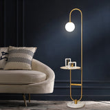 Scandinavian Cordless LED Floor Lamp with Built-in Side Table | Minimalist Scandinavian Design