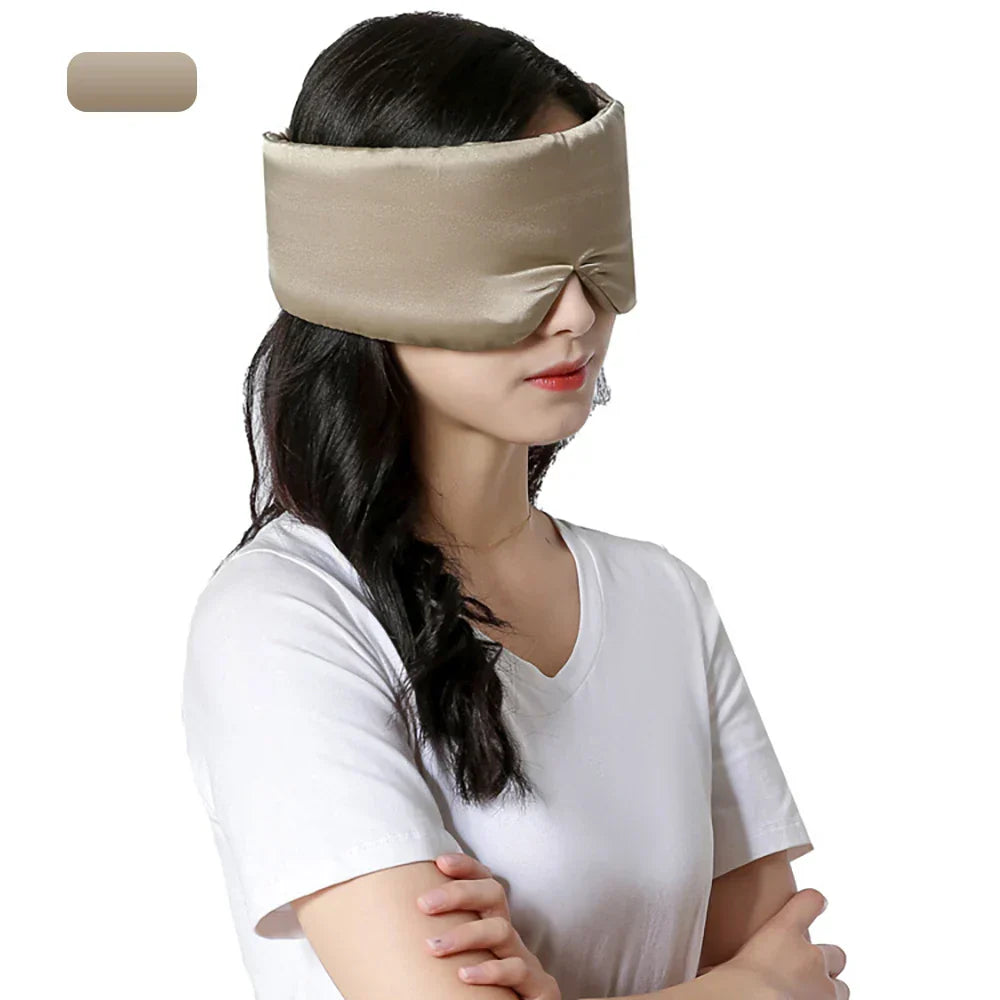 Luxury Silk Sleep Mask for Side Sleepers – 100% Light Blocking Eye Mask with Soft Cotton Lining