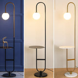 Scandinavian Cordless LED Floor Lamp with Built-in Side Table | Minimalist Scandinavian Design