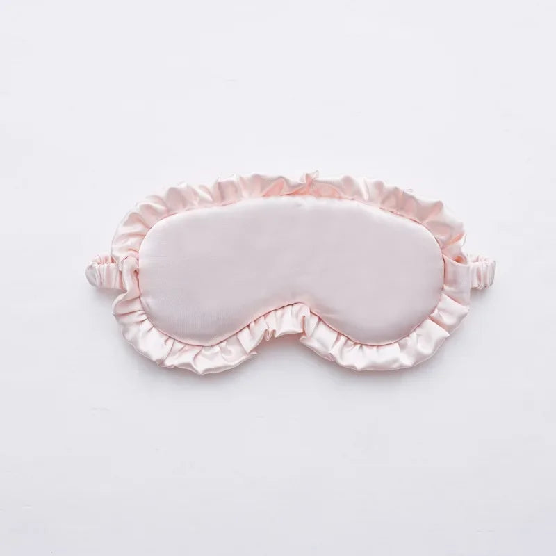 Silk Ruffle Sleep Mask – Lightweight Light-Blocking Eye Mask with Adjustable Strap