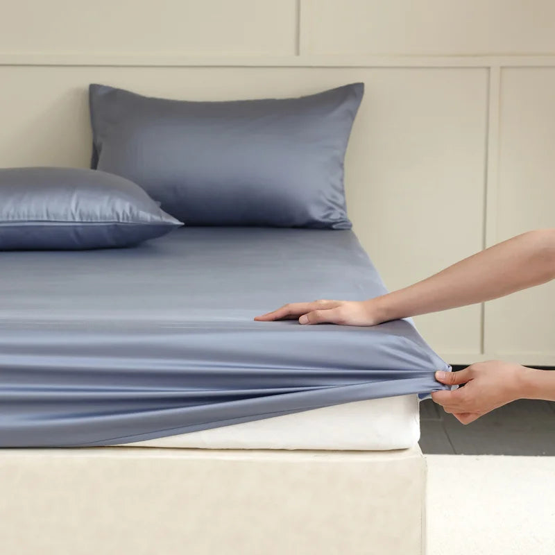 Silky Satin Fitted Bed Sheet – Luxury Soft Touch with Deep Elastic Corners