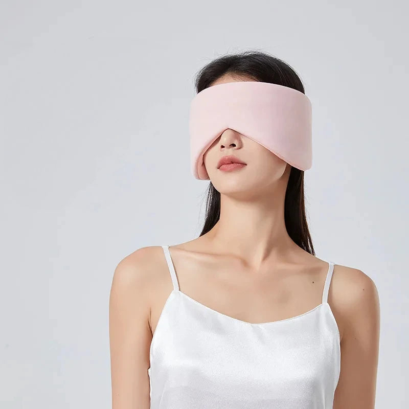 SilkCool Dual-Sided Ice Silk Sleep Mask with Adjustable Strap for Light Blocking Comfort