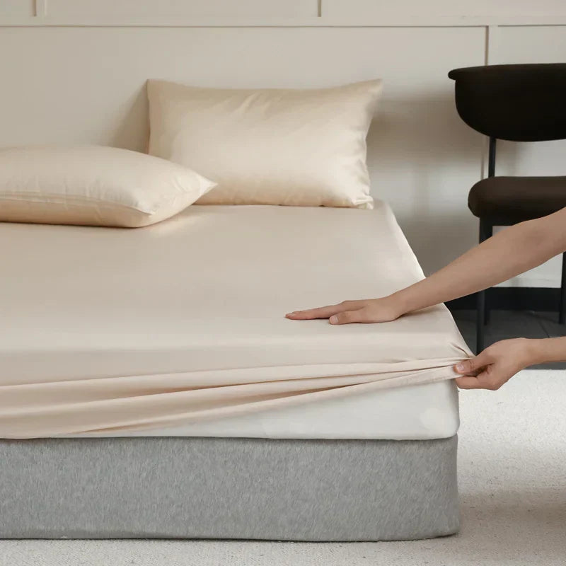 Silky Satin Fitted Bed Sheet – Luxury Soft Touch with Deep Elastic Corners