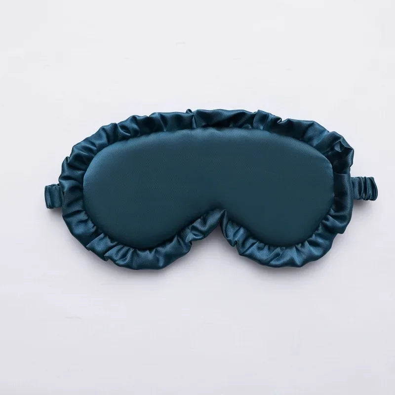 Silk Ruffle Sleep Mask – Lightweight Light-Blocking Eye Mask with Adjustable Strap