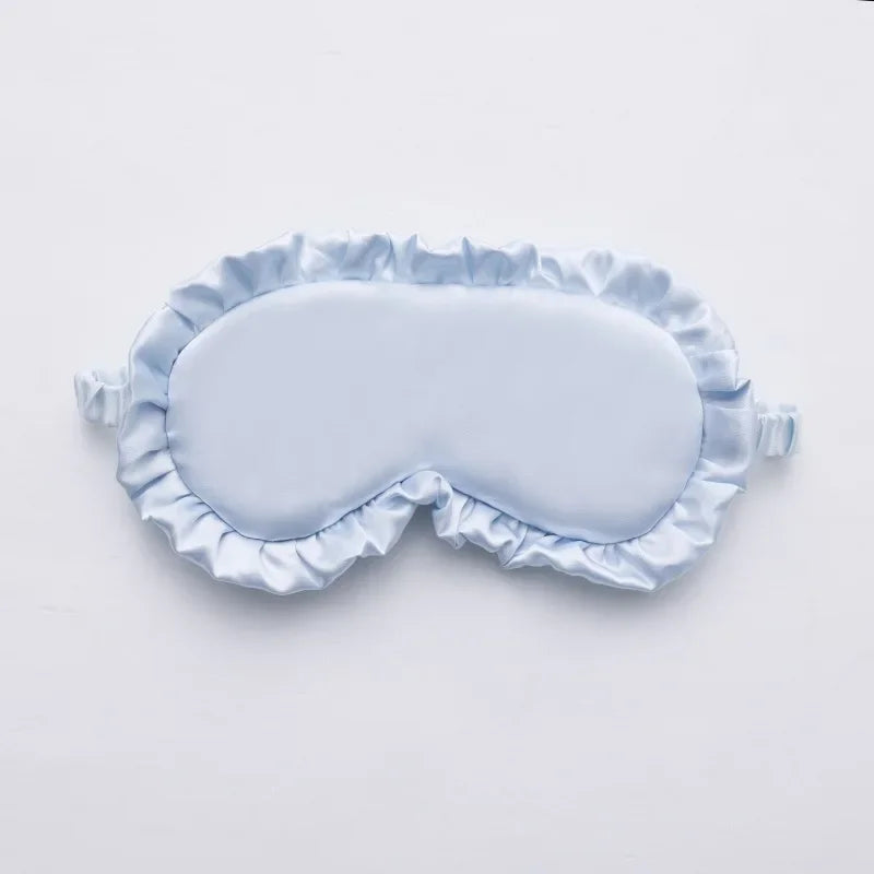 Silk Ruffle Sleep Mask – Lightweight Light-Blocking Eye Mask with Adjustable Strap