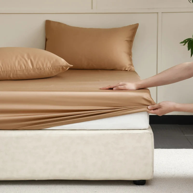 Silky Satin Fitted Bed Sheet – Luxury Soft Touch with Deep Elastic Corners
