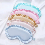 Silk Ruffle Sleep Mask – Lightweight Light-Blocking Eye Mask with Adjustable Strap