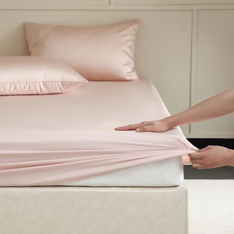Silky Satin Fitted Bed Sheet – Luxury Soft Touch with Deep Elastic Corners