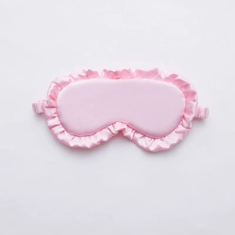 Silk Ruffle Sleep Mask – Lightweight Light-Blocking Eye Mask with Adjustable Strap