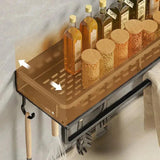 Wall Mounted Kitchen Organizer Rack Set – Multi-Tier Spice & Utensil Storage Shelves with Hooks
