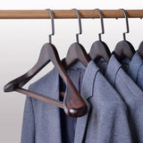 Luxury Solid Wood Suit Hangers – Wide Shoulder & Non-Slip Bar for Jackets and Coats