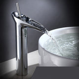 Luxury Waterfall Basin Faucet – Tall & Short Options in Gold, Black, or Chrome Finishes