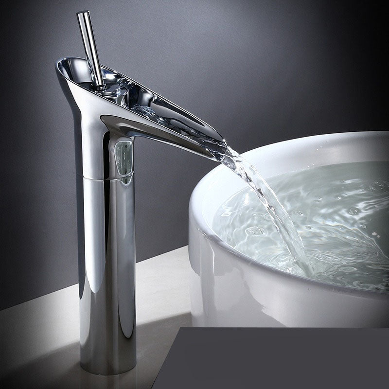 Luxury Waterfall Basin Faucet – Tall & Short Options in Gold, Black, or Chrome Finishes