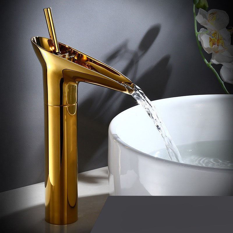 Luxury Waterfall Basin Faucet – Tall & Short Options in Gold, Black, or Chrome Finishes